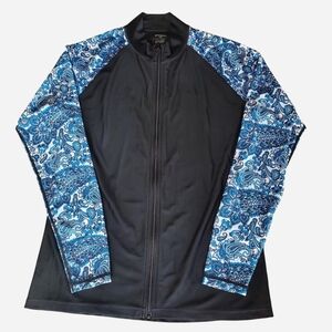 Men's Black and Blue Swim Jacket